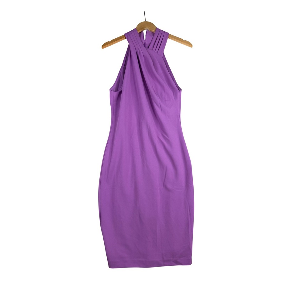 RACHEL Rachel‎ Roy Harland Crossover Halter Midi Dress size Large Purple